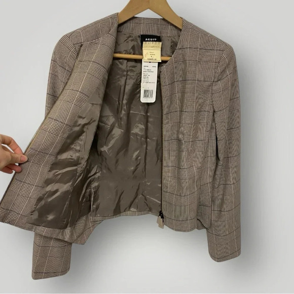 AKRIS Genoveva 100% Wool Blazer Jacket Plaid Sz 4 - Picture 14 of 14